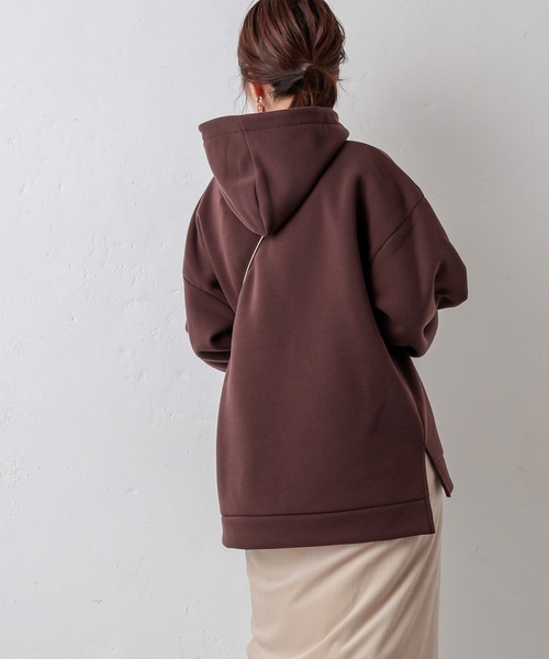 natural couture（ナチュラルクチュール）の「【WEB限定カラー有り】プチプラほっこりフーディー（パーカー・レディース・ベージュ/ブラウン/サックスブルー/アイボリー/モカ/スミクロ・FREE）」の20枚目の写真