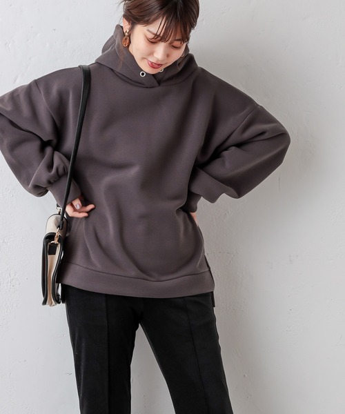 natural couture（ナチュラルクチュール）の「【WEB限定カラー有り】プチプラほっこりフーディー（パーカー・レディース・ベージュ/ブラウン/サックスブルー/アイボリー/モカ/スミクロ・FREE）」の12枚目の写真