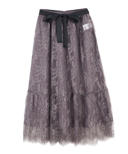 axes femme（アクシーズファム）の「リバーシブルレーススカート（スカート・レディース・ブラック/パープル/キナリ・MEDIUM）」の3枚目の写真
