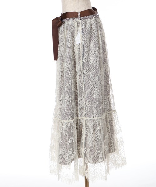 axes femme（アクシーズファム）の「リバーシブルレーススカート（スカート・レディース・ブラック/パープル/キナリ・MEDIUM）」の5枚目の写真