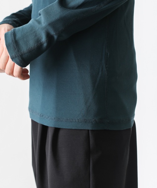 ATTACHMENT（アタッチメント）の「FRESCA RIB HIGH NECKS T-SHIRT L/S（Tシャツ/カットソー・メンズ・ホワイト/ブラック/ダークグリーン/グレー・1/2/3/4）」の16枚目の写真