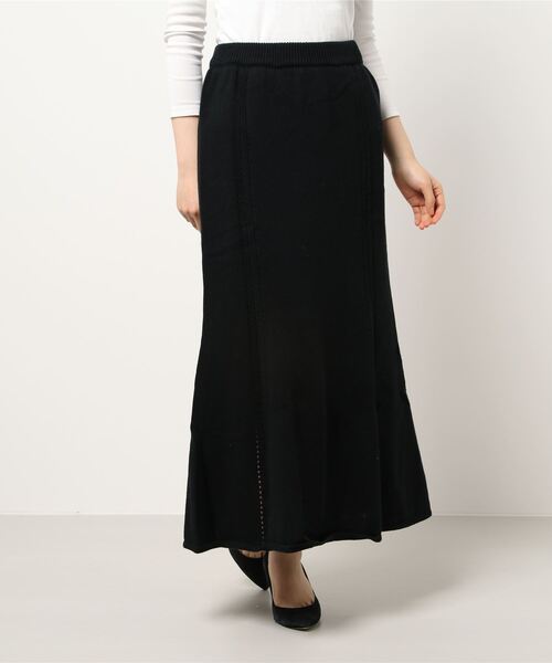 KOBE LETTUCE（コウベレタス）の「マーメイドニットスカート（スカート・レディース・ブラック/ベージュ/オフホワイト/ラベンダー・FREE）」の4枚目の写真