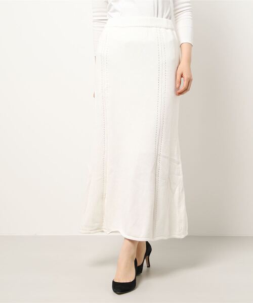 KOBE LETTUCE（コウベレタス）の「マーメイドニットスカート（スカート・レディース・ブラック/ベージュ/オフホワイト/ラベンダー・FREE）」の15枚目の写真