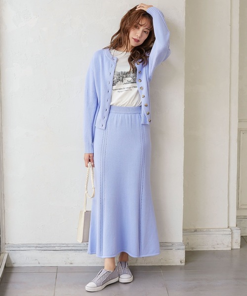 KOBE LETTUCE（コウベレタス）の「マーメイドニットスカート（スカート・レディース・ブラック/ベージュ/オフホワイト/ラベンダー・FREE）」の11枚目の写真