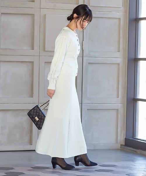 KOBE LETTUCE（コウベレタス）の「マーメイドニットスカート（スカート・レディース・ブラック/ベージュ/オフホワイト/ラベンダー・FREE）」の7枚目の写真