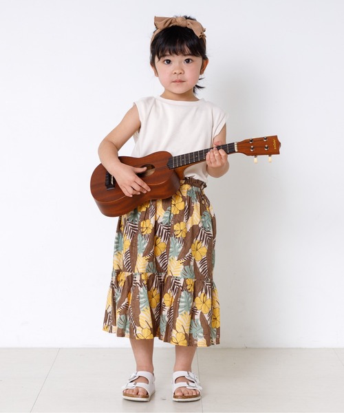 MAKE YOUR DAY（メイクユアデイ）の「ボタニカル柄スカート■80～140cm（スカート・キッズ・ピンク/レッド/イエロー・140/130/120/80/90/100/110）」の14枚目の写真