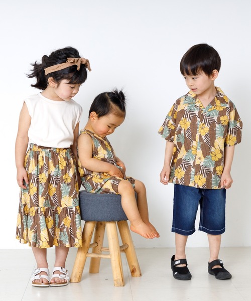 MAKE YOUR DAY（メイクユアデイ）の「ボタニカル柄スカート■80～140cm（スカート・キッズ・ピンク/レッド/イエロー・140/130/120/80/90/100/110）」の16枚目の写真