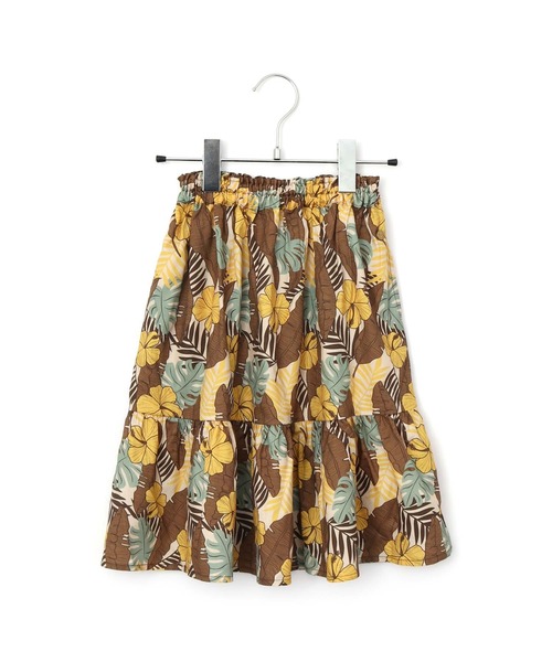 MAKE YOUR DAY（メイクユアデイ）の「ボタニカル柄スカート■80～140cm（スカート・キッズ・ピンク/レッド/イエロー・140/130/120/80/90/100/110）」の4枚目の写真