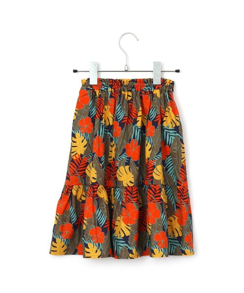 MAKE YOUR DAY（メイクユアデイ）の「ボタニカル柄スカート■80～140cm（スカート・キッズ・ピンク/レッド/イエロー・140/130/120/80/90/100/110）」の8枚目の写真