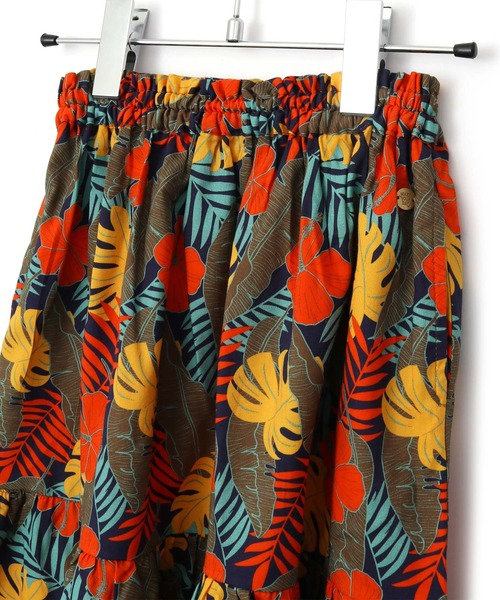 MAKE YOUR DAY（メイクユアデイ）の「ボタニカル柄スカート■80～140cm（スカート・キッズ・ピンク/レッド/イエロー・140/130/120/80/90/100/110）」の9枚目の写真