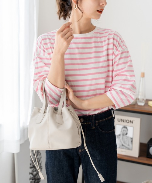 Rename（リネーム）の「Rename フェイクレザー 3WAY 巾着 トート ショルダーバッグ（ショルダーバッグ・レディース・ブラック/チャコールグレー/ブラウン/グレイッシュベージュ/カーキ/ベージュ系その他/ブラウン系その他・FREE）」の6枚目の写真