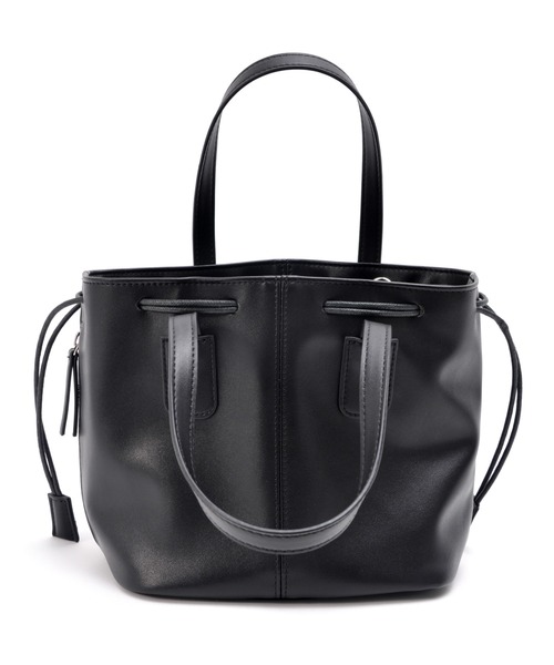 Rename（リネーム）の「Rename フェイクレザー 3WAY 巾着 トート ショルダーバッグ（ショルダーバッグ・レディース・ブラック/チャコールグレー/ブラウン/グレイッシュベージュ/カーキ/ベージュ系その他/ブラウン系その他・FREE）」の9枚目の写真