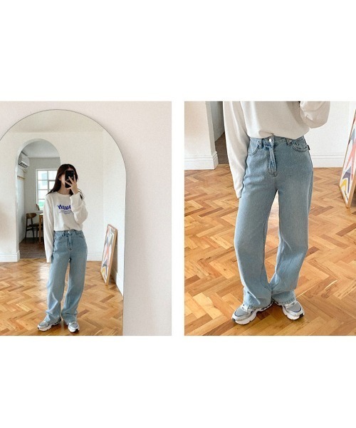さらに100円引き◆MUAHMUAH◆WASHED WIDE DENIM PANTS ジーンズ デニム デニムパンツ A'GEM/9 × .kom 「muah muah
