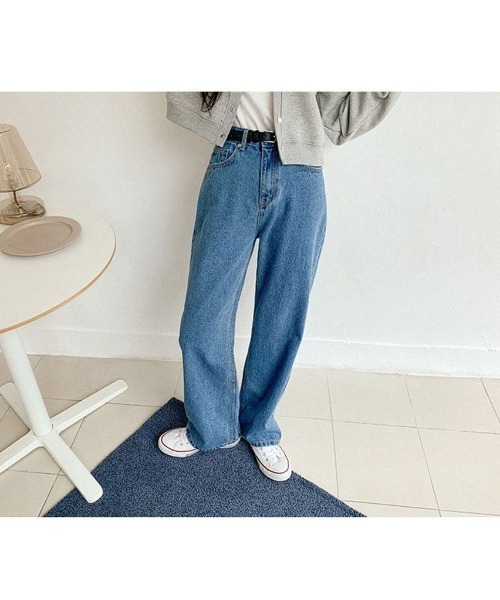 【muahmuah】★人気商品★ワイド デニム パンツ muah muah/ムーアムーア』WIDE COTTON DENIM PANTS/ワイド