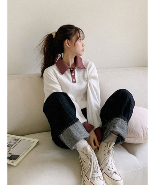 muahmuah（ムーアムーア）の「A'GEM/9 × .kom『muah muah/ムーアムーア』WIDE DENIM PANTS/ ワイドデニムパンツ（デニムパンツ・レディース・ライトブルー/ダークブルー/ブルー・S/M）」の22枚目の写真