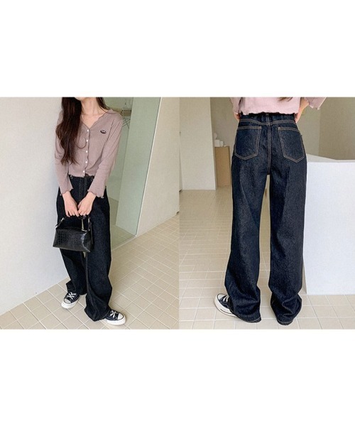 muahmuah（ムーアムーア）の「A'GEM/9 × .kom『muah muah/ムーアムーア』WIDE DENIM PANTS/ ワイドデニムパンツ（デニムパンツ・レディース・ライトブルー/ダークブルー/ブルー・S/M）」の18枚目の写真