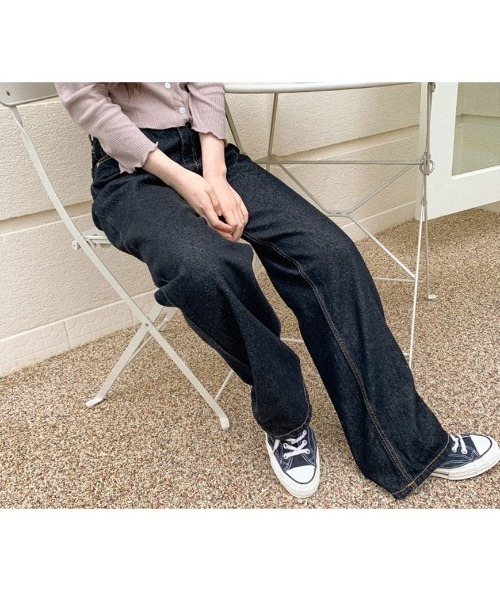 muahmuah（ムーアムーア）の「A'GEM/9 × .kom『muah muah/ムーアムーア』WIDE DENIM PANTS/ ワイドデニムパンツ（デニムパンツ・レディース・ライトブルー/ダークブルー/ブルー・S/M）」の16枚目の写真