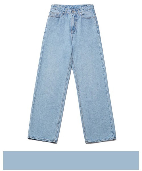 muahmuah（ムーアムーア）の「A'GEM/9 × .kom『muah muah/ムーアムーア』WIDE DENIM PANTS/ ワイドデニムパンツ（デニムパンツ・レディース・ライトブルー/ダークブルー/ブルー・S/M）」の15枚目の写真