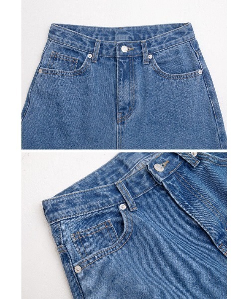 muahmuah（ムーアムーア）の「A'GEM/9 × .kom『muah muah/ムーアムーア』WIDE DENIM PANTS/ ワイドデニムパンツ（デニムパンツ・レディース・ライトブルー/ダークブルー/ブルー・S/M）」の12枚目の写真