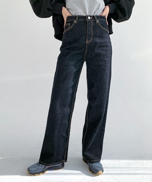 A'GEM/9 × .kom『muah muah/ムーアムーア』WIDE DENIM PANTS