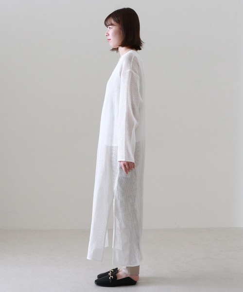 Cheek（チーク）の「メッシュニュアンスワンピース（ワンピース・レディース・ベージュ/オフホワイト・MEDIUM）」の19枚目の写真