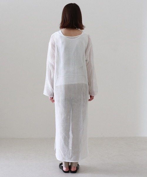 Cheek（チーク）の「メッシュニュアンスワンピース（ワンピース・レディース・ベージュ/オフホワイト・MEDIUM）」の20枚目の写真