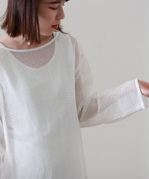 Cheek（チーク）の「メッシュニュアンスワンピース（ワンピース・レディース・ベージュ/オフホワイト・MEDIUM）」の8枚目の写真