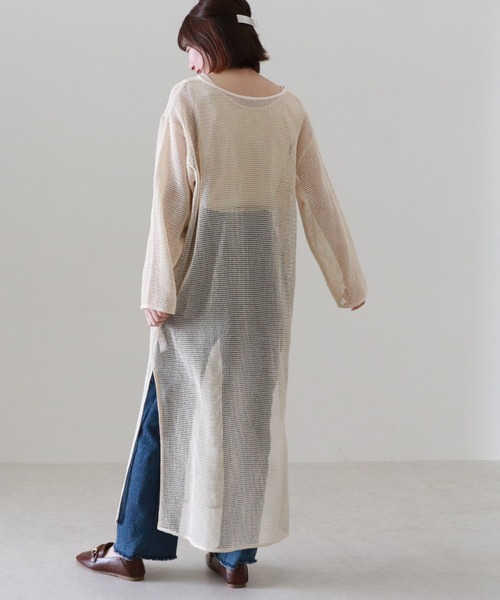 Cheek（チーク）の「メッシュニュアンスワンピース（ワンピース・レディース・ベージュ/オフホワイト・MEDIUM）」の13枚目の写真