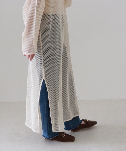 Cheek（チーク）の「メッシュニュアンスワンピース（ワンピース・レディース・ベージュ/オフホワイト・MEDIUM）」の16枚目の写真