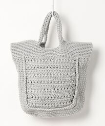 カシュカシュ cachecache / 柄編みスクエア型トートバッグ