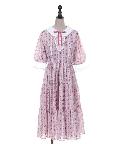 【美品】axes femme kawaii プチローズ柄ワンピース ピンク axes femme（アクシーズファム）の「プチローズ柄ワンピース