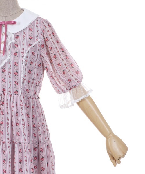 axes femme（アクシーズファム）の「プチローズ柄ワンピース（ワンピース・レディース・ラベンダー/キナリ/ピンク・MEDIUM）」の7枚目の写真