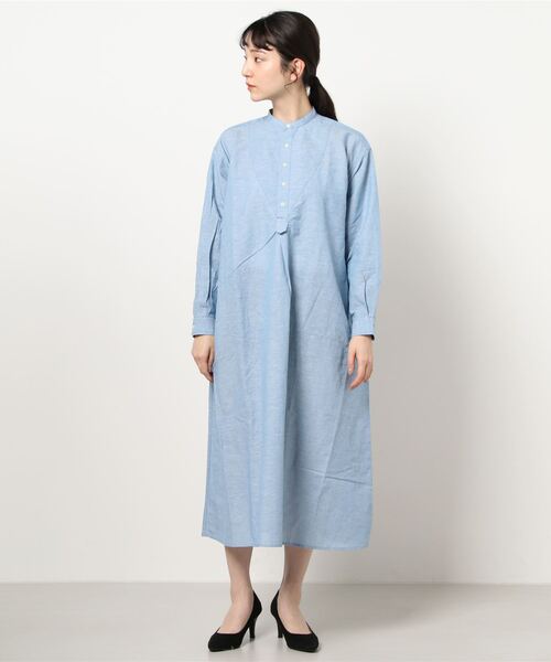 sm2rhythm（サマンサモスモスリズム）の「Aラインシャツワンピース（シャツワンピース・レディース・ブルー/ブラック/グリーン・ﾌﾘ-）」の6枚目の写真