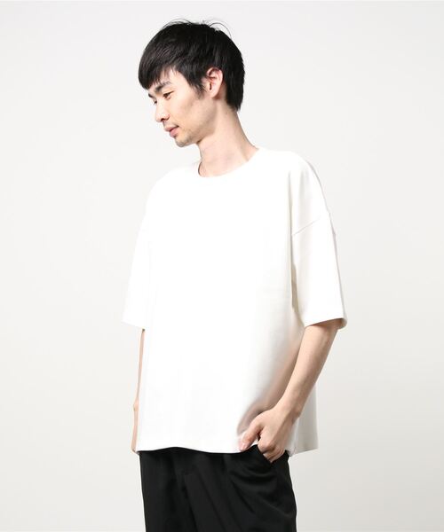 ACE SHOP(エースショップ)の「TRダンボールオーバーサイズ5分袖T(Tシャツ/カットソー・メンズ・ホワイト/ブラック/ベージュ/パープル/サックスブルー・FREE)」の8枚目の写真