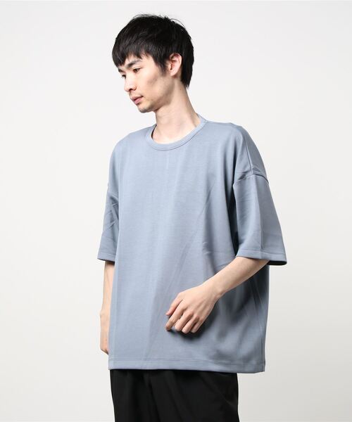 ACE SHOP(エースショップ)の「TRダンボールオーバーサイズ5分袖T(Tシャツ/カットソー・メンズ・ホワイト/ブラック/ベージュ/パープル/サックスブルー・FREE)」の9枚目の写真