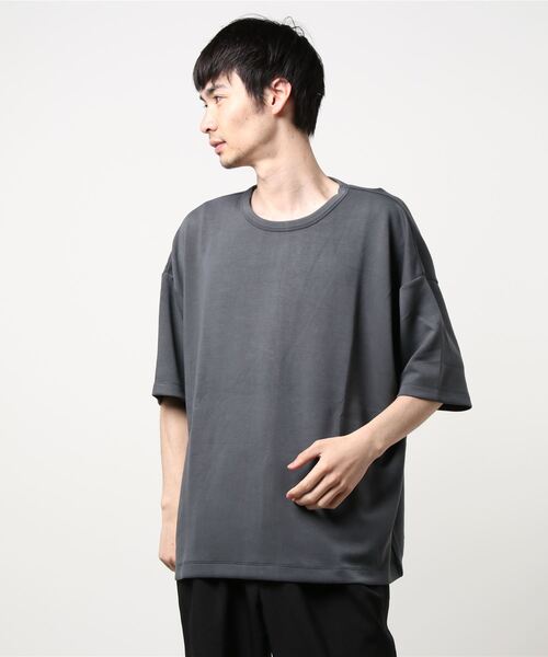 ACE SHOP(エースショップ)の「TRダンボールオーバーサイズ5分袖T(Tシャツ/カットソー・メンズ・ホワイト/ブラック/ベージュ/パープル/サックスブルー・FREE)」の7枚目の写真