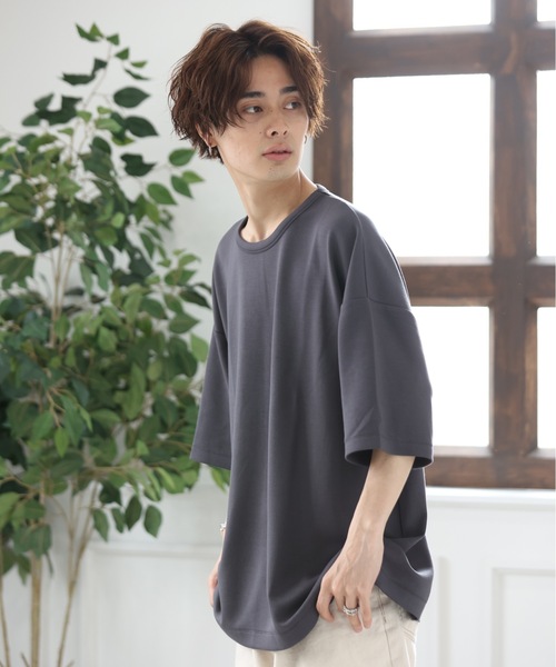 ACE SHOP(エースショップ)の「TRダンボールオーバーサイズ5分袖T(Tシャツ/カットソー・メンズ・ホワイト/ブラック/ベージュ/パープル/サックスブルー・FREE)」の15枚目の写真