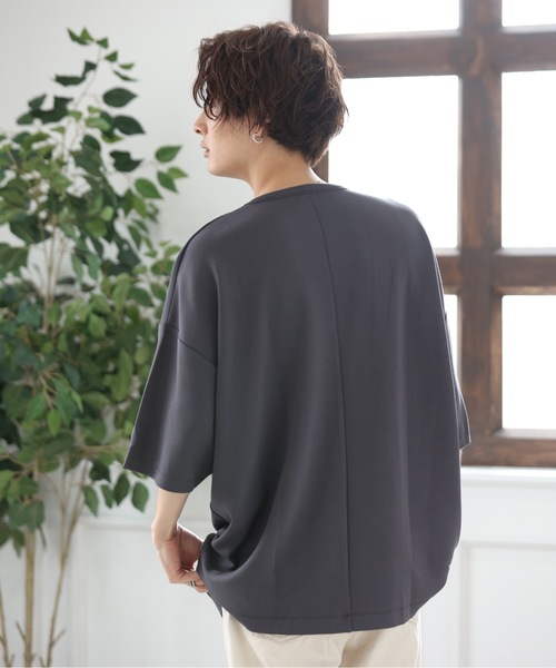 ACE SHOP(エースショップ)の「TRダンボールオーバーサイズ5分袖T(Tシャツ/カットソー・メンズ・ホワイト/ブラック/ベージュ/パープル/サックスブルー・FREE)」の17枚目の写真