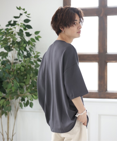 ACE SHOP(エースショップ)の「TRダンボールオーバーサイズ5分袖T(Tシャツ/カットソー・メンズ・ホワイト/ブラック/ベージュ/パープル/サックスブルー・FREE)」の19枚目の写真