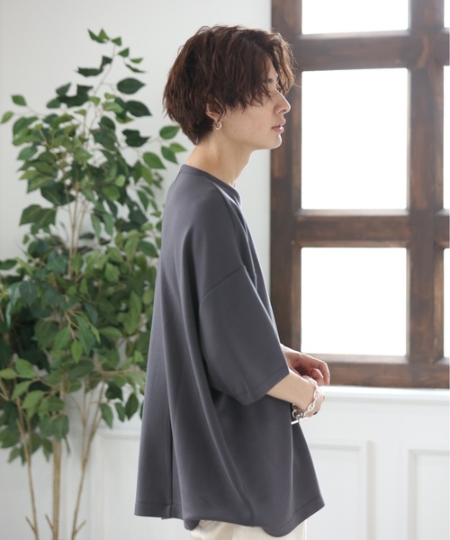 ACE SHOP(エースショップ)の「TRダンボールオーバーサイズ5分袖T(Tシャツ/カットソー・メンズ・ホワイト/ブラック/ベージュ/パープル/サックスブルー・FREE)」の20枚目の写真