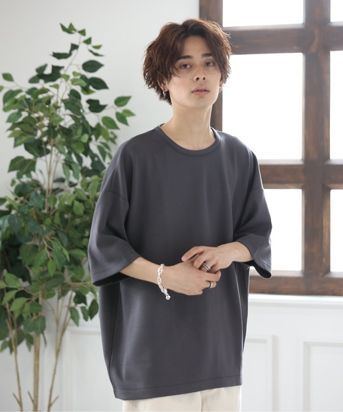 ACE SHOP(エースショップ)の「TRダンボールオーバーサイズ5分袖T(Tシャツ/カットソー・メンズ・ホワイト/ブラック/ベージュ/パープル/サックスブルー・FREE)」の21枚目の写真