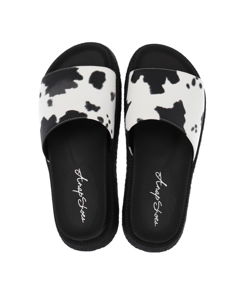 ANAP(アナップ)の「カウ柄・アニマル柄サンダル(サンダル・レディース・ブラック・S/M/L/LL)」の9枚目の写真