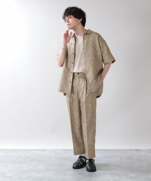 RAGEBLUE（レイジブルー）の「＜セットアップ着用可能＞ダマスク/ペイズリー柄シャツ/938053（シャツ/ブラウス・メンズ・ブルー系その他/ベージュ系その他2・MEDIUM/LARGE）」の10枚目の写真