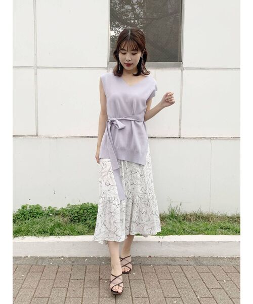 MERCURYDUO（マーキュリーデュオ）の「フラワーイレヘムノースリニットセット（ワンピース・レディース・アイボリー/ミント/ラベンダー/ベビーピンク・FREE）」の13枚目の写真