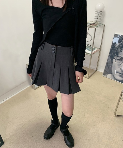 HALEY PESCA（ヘーリーペスカ）の「HALEY PESCA/ミニプリーツスカート（スカート・レディース・ブラック/グレー・SMALL/MEDIUM）」の2枚目の写真