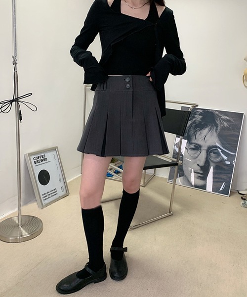 HALEY PESCA（ヘーリーペスカ）の「HALEY PESCA/ミニプリーツスカート（スカート・レディース・ブラック/グレー・SMALL/MEDIUM）」の3枚目の写真