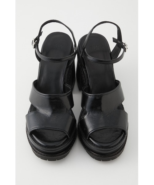 SLY（スライ）の「CUT OUT CHUNK HEEL SANDAL チャンキーヒール