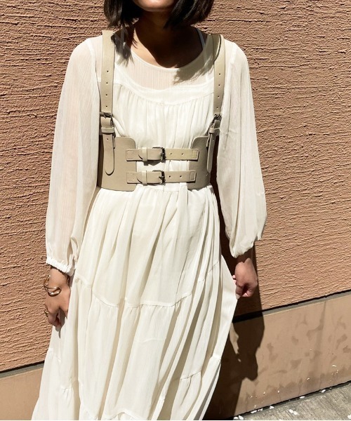 apres jour clair(アプレジュールクレア)の「【apres jour clair】シアーティアードワンピース【ZOZOTOWN限定アイテム】(ワンピース・レディース・ベージュ系その他/ミント/ピンクベージュ/アイボリー・X-LARGE/フリー)」の5枚目の写真