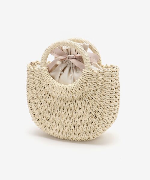 MAJESTIC LEGON（マジェスティックレゴン）の「ガーリーパールかごバッグ（かごバッグ・レディース・アイボリー/モカ・FREE）」の8枚目の写真