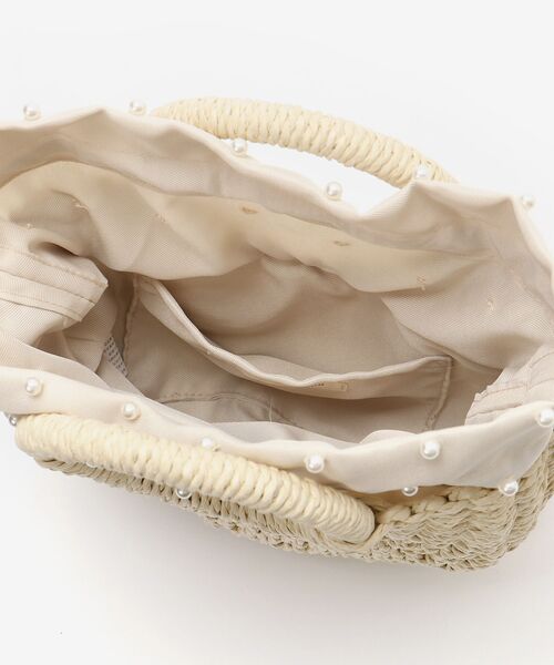 MAJESTIC LEGON（マジェスティックレゴン）の「ガーリーパールかごバッグ（かごバッグ・レディース・アイボリー/モカ・FREE）」の3枚目の写真